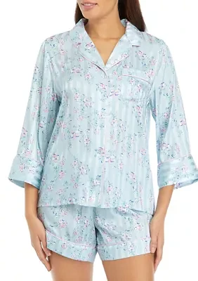 Women's Satin Printed Pajama Set