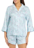 Women's Satin Printed Pajama Set