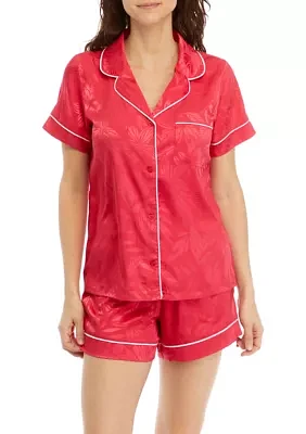 Women's Satin Printed Jacquard Pajama Set