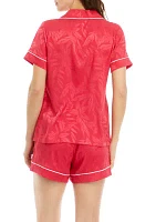 Women's Satin Printed Jacquard Pajama Set