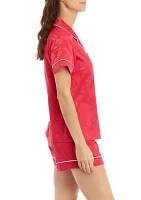 Women's Satin Printed Jacquard Pajama Set