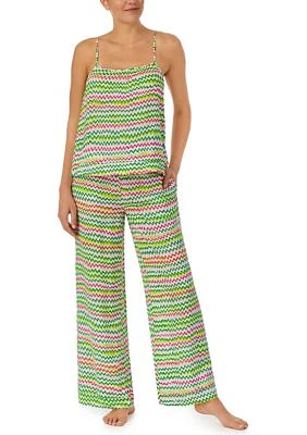 Printed Woven Cami Top and Pants Pajama Set