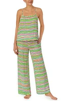 Printed Woven Cami Top and Pants Pajama Set