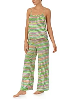 Printed Woven Cami Top and Pants Pajama Set