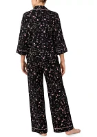 Printed Notched Pajama Set