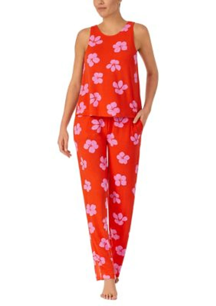 Women's High Waisted Printed Pajama Set