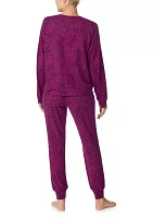 Women's Long Sleeve Top and Jogger Pants Pajama Set