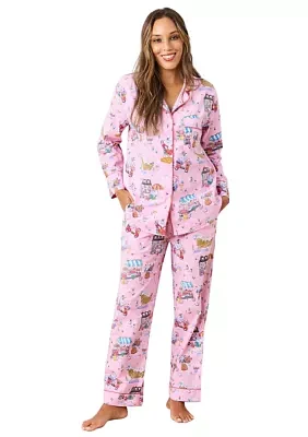Persian Poodles Long Printed Pajama Set