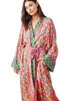 Women's Long Sleeve Satin Robe