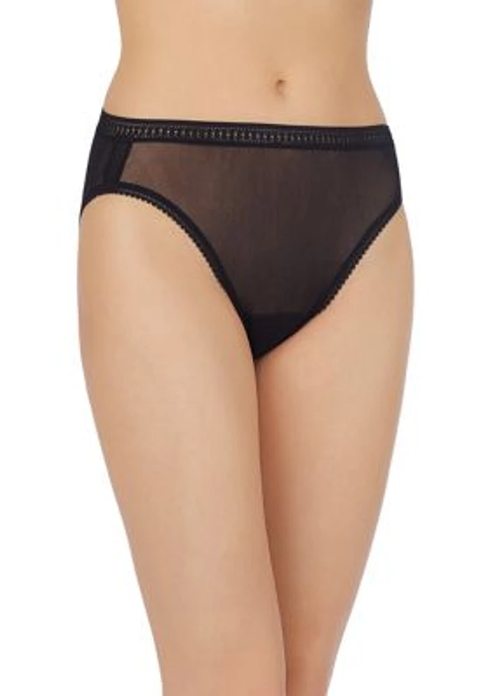 Fine Italian Mesh Hi Cut Brief Panty