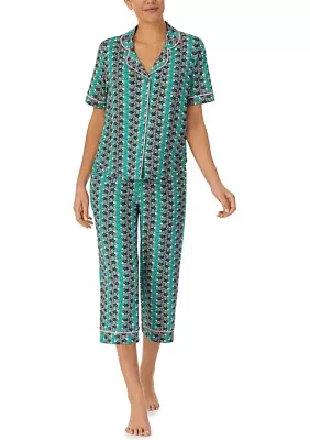 2 Piece Printed Knit Pajama Set