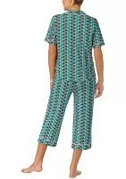 2 Piece Printed Knit Pajama Set