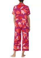 Printed Two Piece Satin Pajama Set