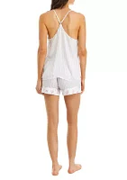 Sleeveless Woven Top and Shorts Pajama Set