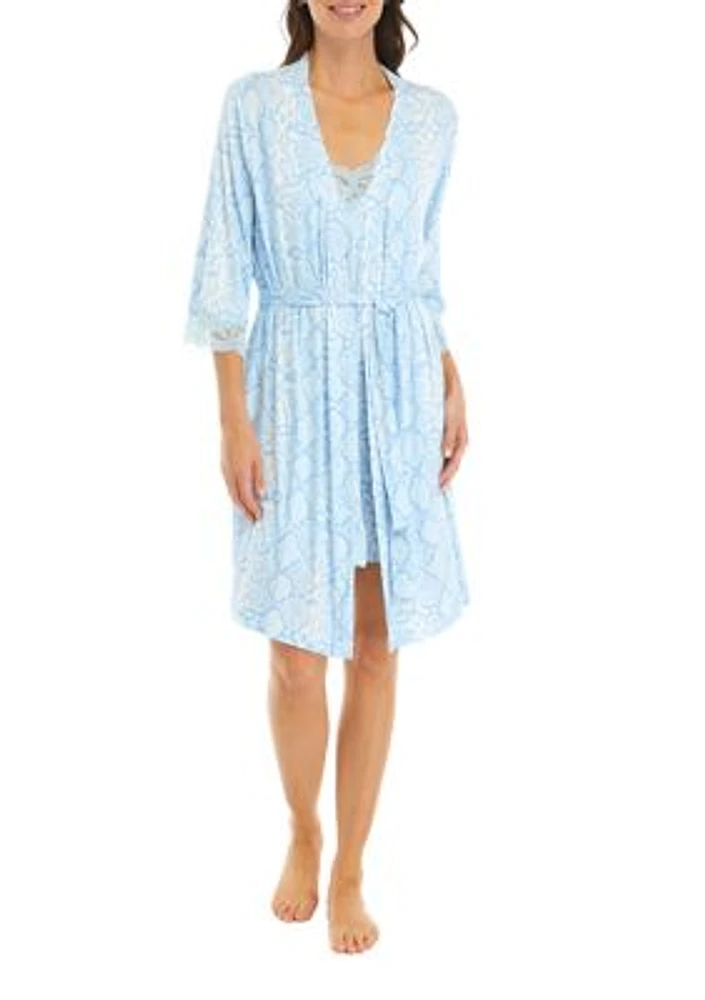 Printed Lacy Robe