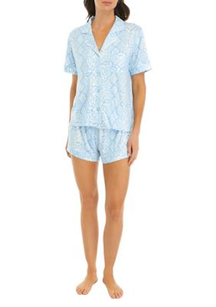 Printed Lacy Pajama Set