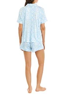 Printed Lacy Pajama Set