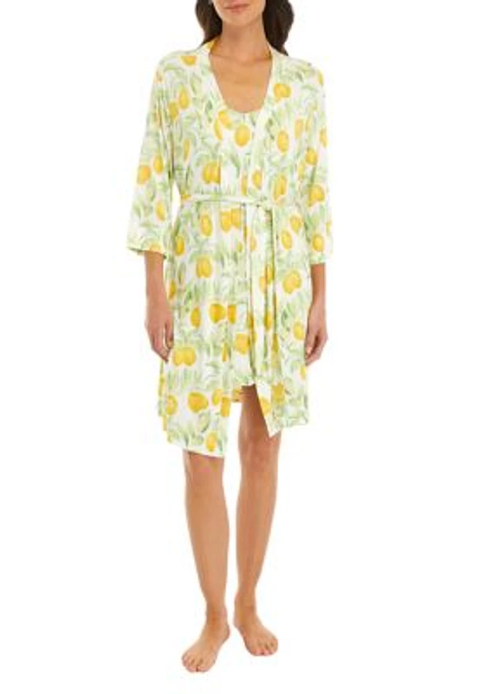 Lemon Print Robe