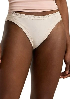 Cotton & Lace Jersey Bikini Brief