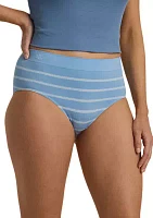 Seamless Striped Jersey High-Rise Brief