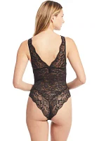 Lace Sequin Plunge Bodysuit