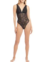 Lace Sequin Plunge Bodysuit