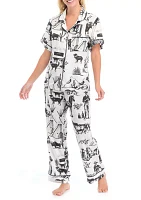 Marfa Toile Short Sleeve Pajama Set