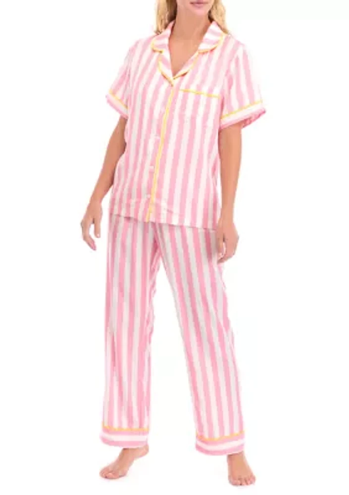 Retro Stripe 2 Piece Pajama Set