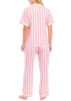 Retro Stripe 2 Piece Pajama Set