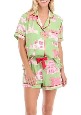 Florida Toile 2 Piece Pajama Set