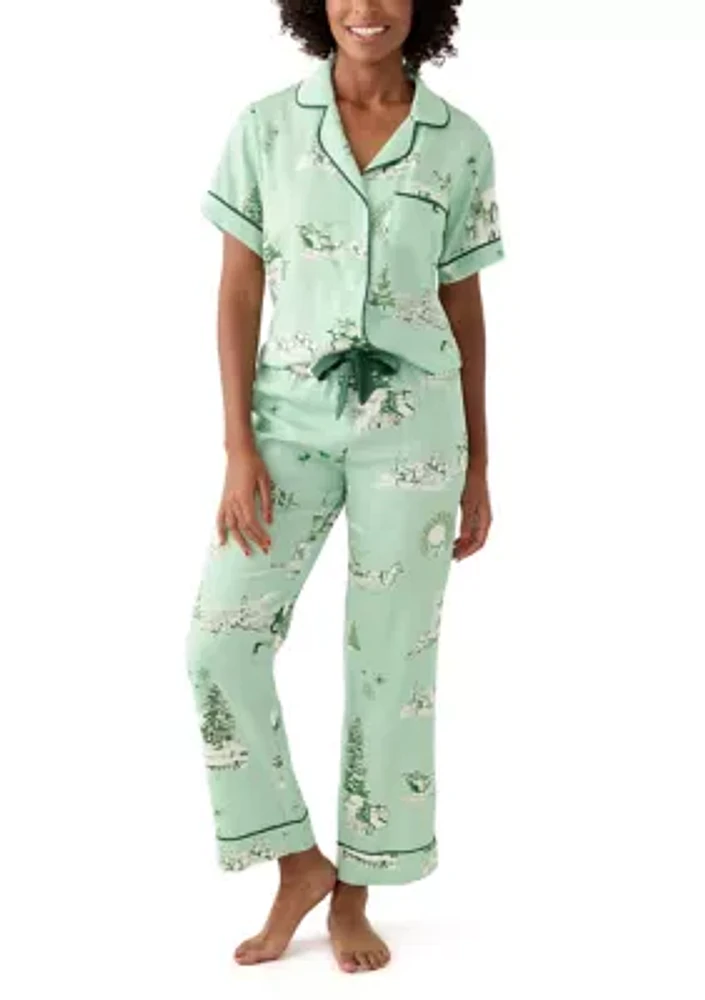 Holiday Toile Printed Pajama Set