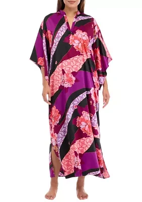 Satin Printed Long Caftan