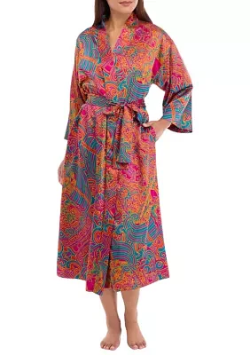 Printed Satin Robe