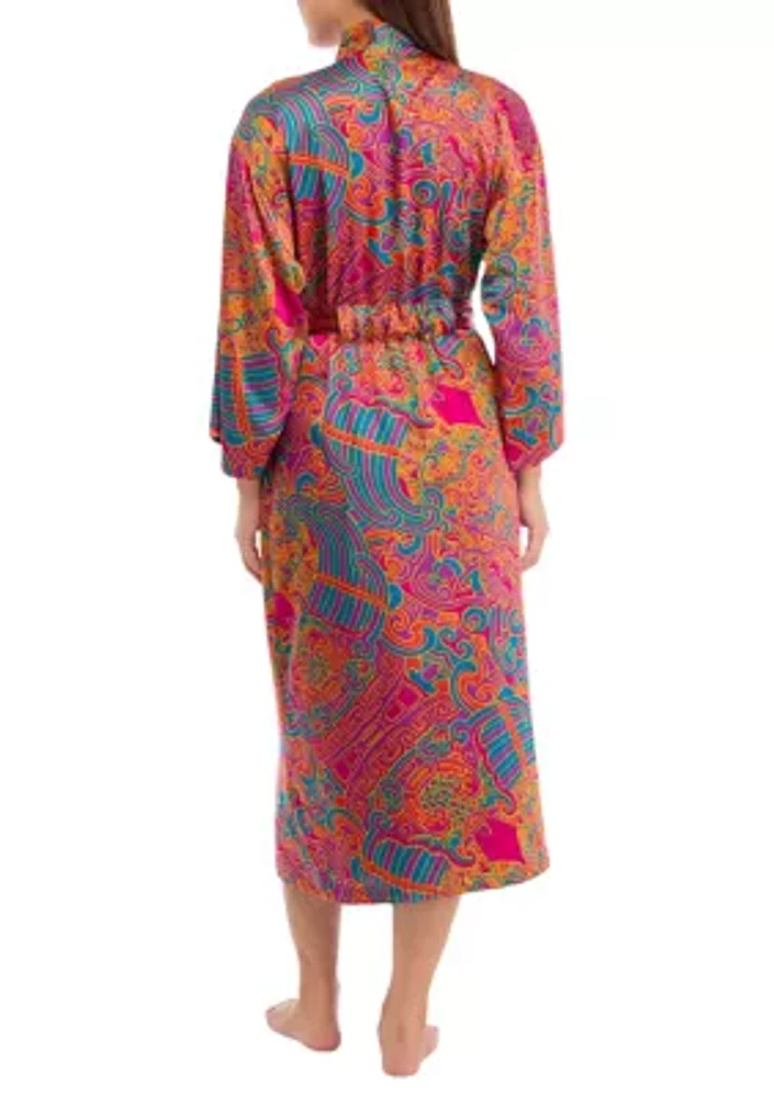 Printed Satin Robe