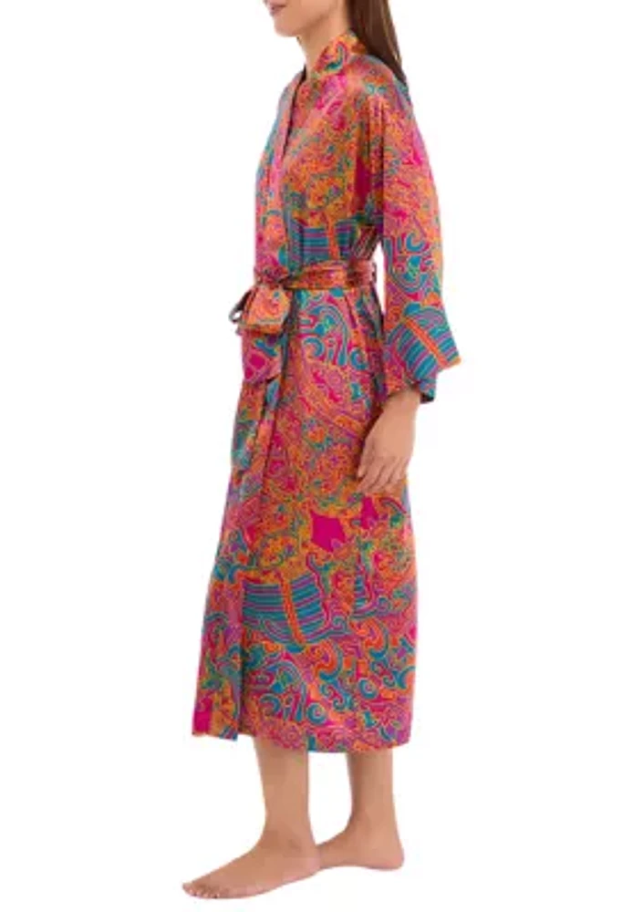 Printed Satin Robe