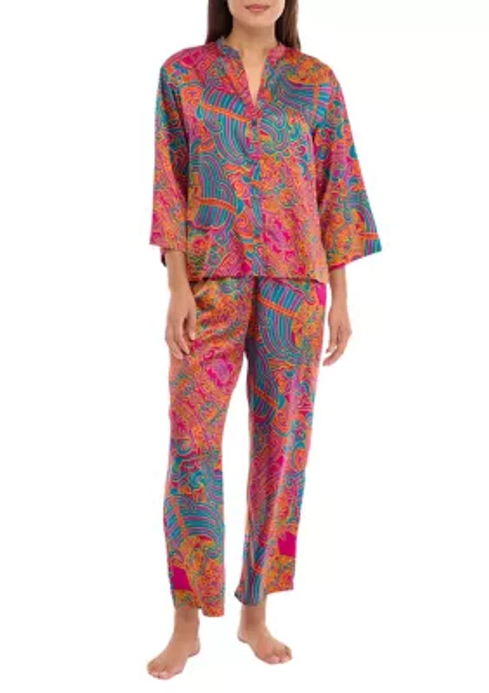 Satin Printed Pajama Set