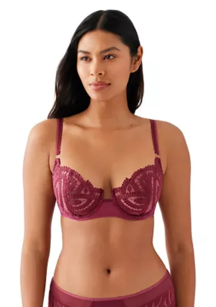 Embroidered Underwire Balconette Bra