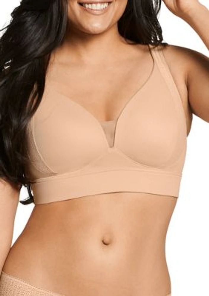 V-Neck Molded Cup Lace Bra