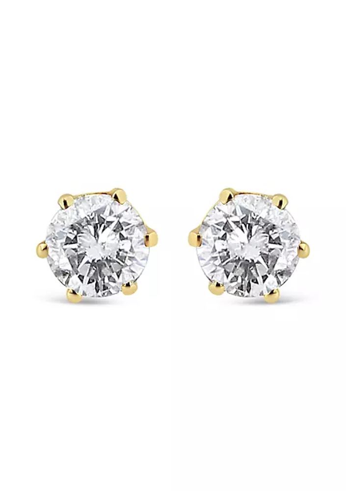 1 CT. T.W. Diamond Solitaire Stud Earrings in 14K White Gold (J/I3)