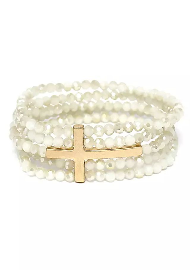 Belk & Co Cross and Heart Paperclip Bracelet