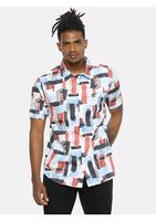 CAMPUS SUTRA Men Printed Casual White, Blue Shirt - Buy CAMPUS