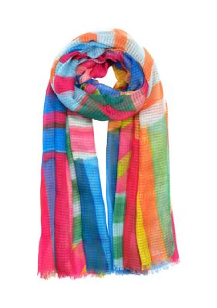 Mosaic Stripe Wrap Scarf