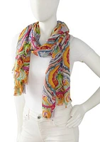 Lisbon Tile Wrap Printed Scarf