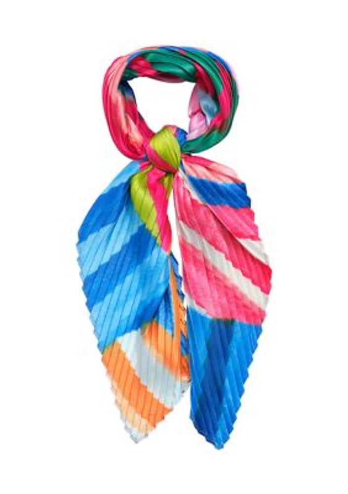 Mosaic Stripes Pleated Diamond Scarf