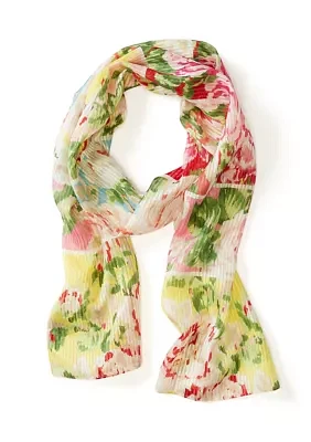 Sparkle Floral Patch Oblong Scarf 