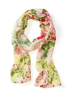 Sparkle Floral Patch Oblong Scarf 
