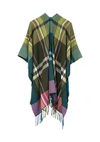 Plaid Printed Ruana