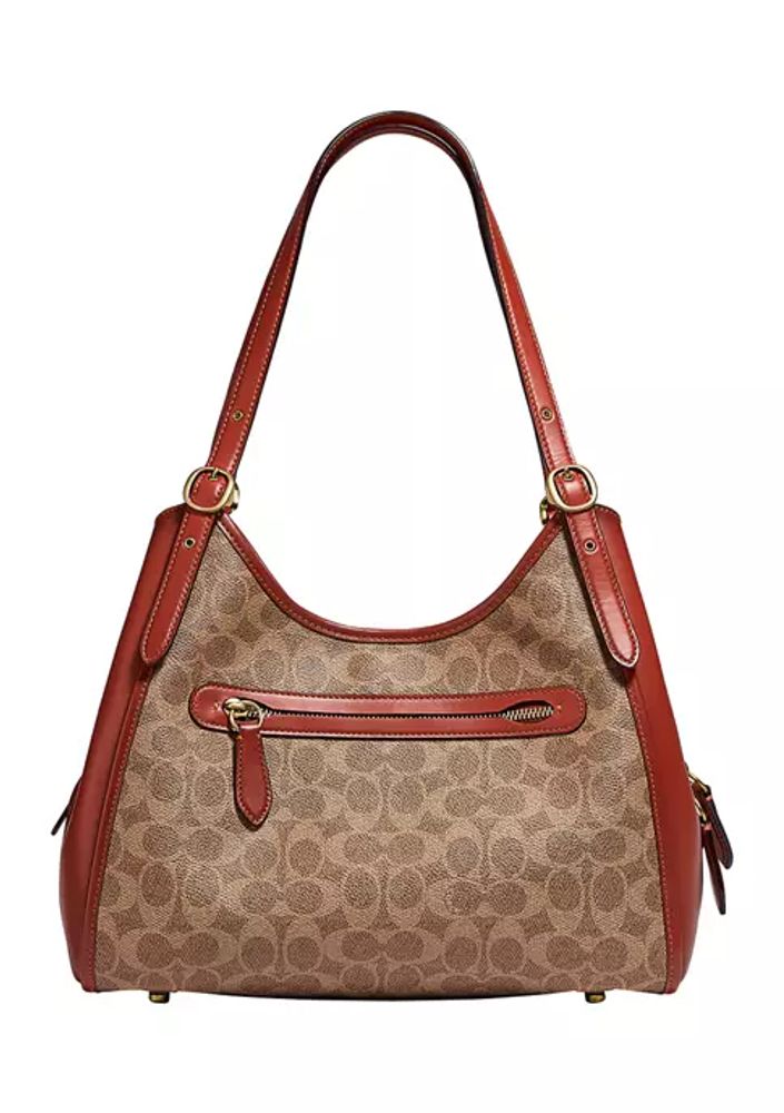 Coach Womens B4/Tan Rust Tabby Leather and Coated-canvas Shoulder Bag