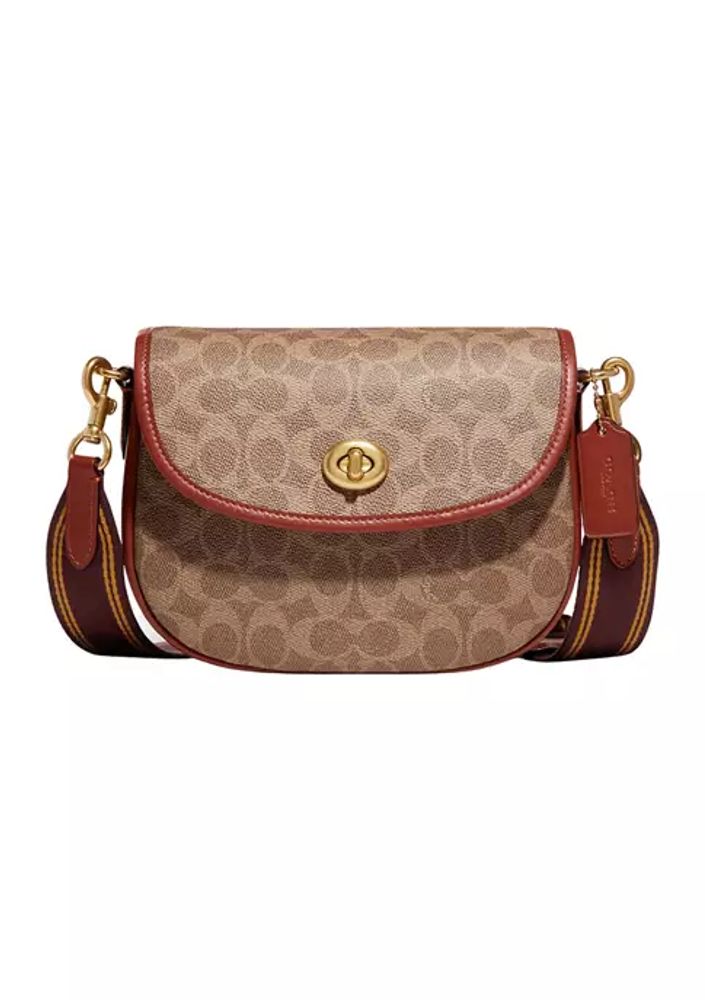 Coach Tri Color Signature Coated Canvas and Leather Madison Shoulder Bag  Coach