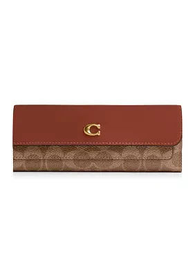 Mila Long Flap Wallet in Signature Canvas